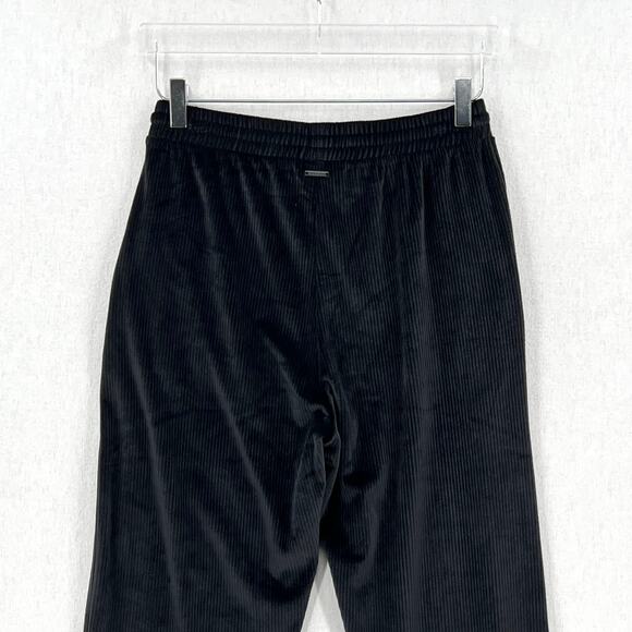 VICTORIAS SECRET Ribbed Velour Jogger Pants Womens Small Black Velvet NEW - Picture 4 of 15